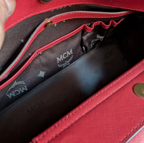 MCM Raspberry Pink Saffiano Leather Large Viva Satchel - Picture 5 of 9